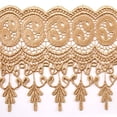 thumbnail image 1 of Altotux 7.5" Embroidered Floral 6 Colors Shades Hues of Gold Light Brown Yellow Champagne Tan Floral Venice Lace Trim Guipure By Yard (Gold), 1 of 2