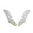 thumbnail image 1 of Altotux 9.5x2.75" White Bridal Beads Corded Embroidery Applique Motif by 2 pairs, 1 of 1