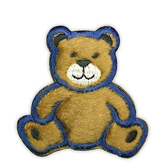 Altotux Cute Fuzzy Furry Brown Teddy Bear Plush Embroidered Motif Applique DIY Sewing Craft Supplies Self Adhesive Patch By Piece
