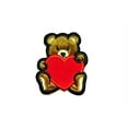 thumbnail image 1 of Altotux Fuzzy Furry Brown Teddy Bear Red Velvet Heart Embroidered Sew on Patch Applique By Pieces, 1 of 1