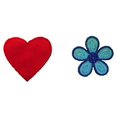 thumbnail image 1 of Altotux Red Heart and Blue Embroidered Organza Daisy Flower Sew On Patch Applique Sewing Notions DIY Craft Supplies, 1 of 1