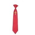 thumbnail image 1 of Altotux Red White Black Satin Clip-On Necktie Cross Baby Boy Suit Tuxedo Newborn (S (S-4T), Red Tie and Gold Cross), 1 of 3