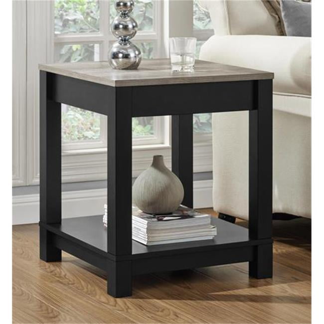 Altra Furniture Carver Rustic End Table in Black and Sonoma Oak with