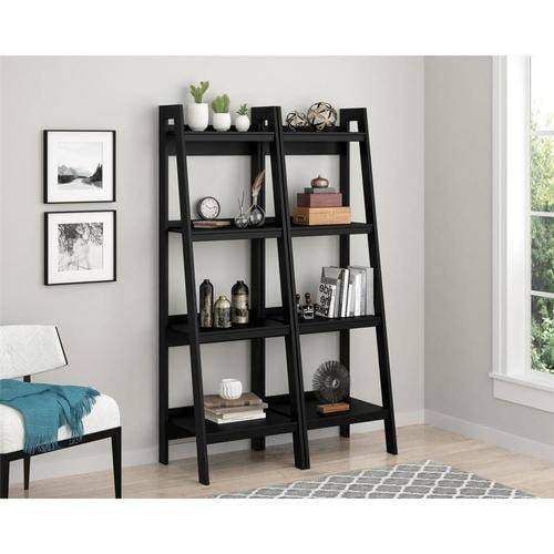 Altra Metal Ladder Bookcase, 2 Sets of 2, Black
