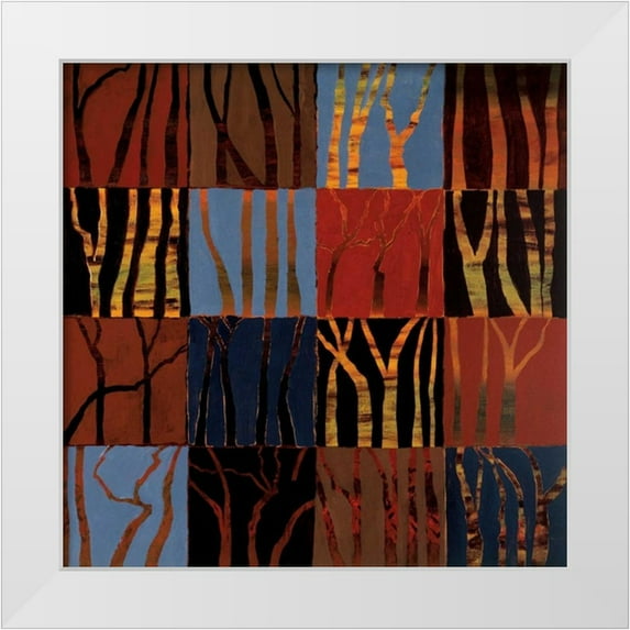 Altschuler, Gail 15x15 White Modern Wood Framed Museum Art Print Titled - Red Trees II