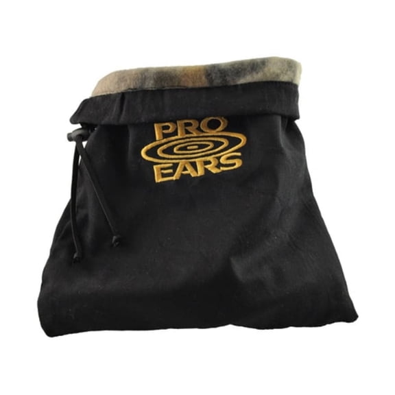 Pro Ears Large Carry Bag for Accessories, Universal Storage Pouch, Protective Travel Case, Black with Yellow Lettering, Lightweight Gear Organizer