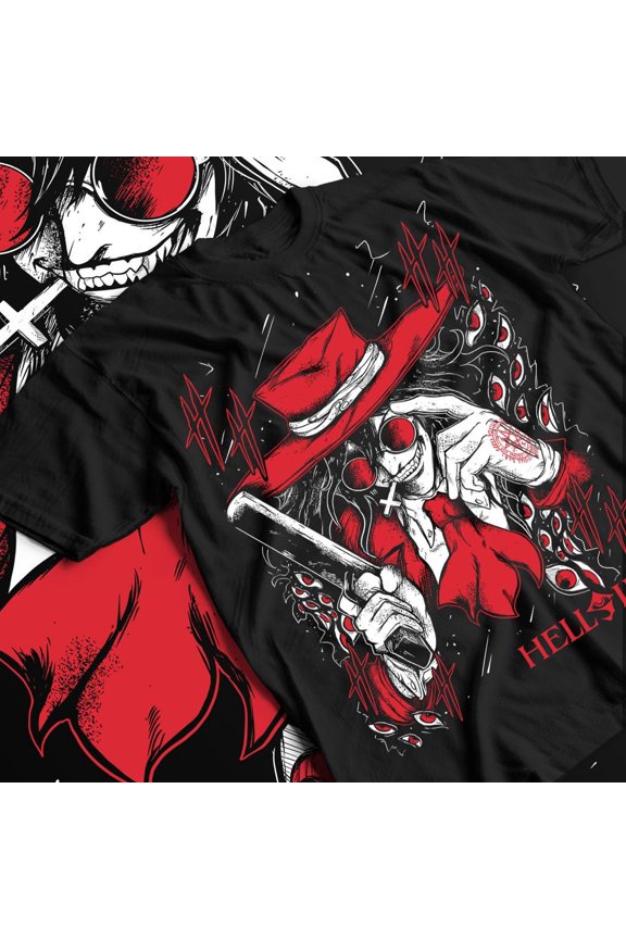 Alucard Anime Vampire Hunter Hell Bat Dynamic Manga Graphic Tee Unisex