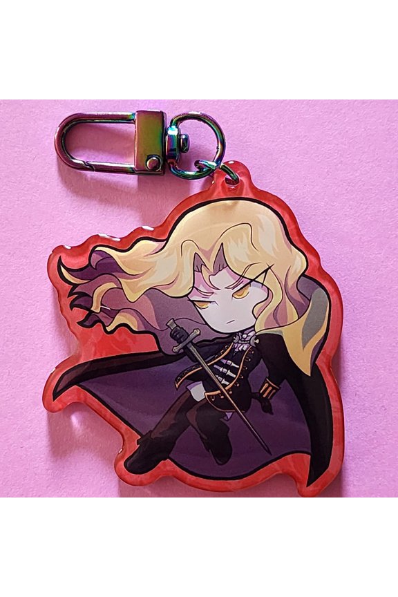 Alucard Castlevania Charm - Chibi Anime Charm - Fandom Accessory - Cute Vampire Charm - Castlevania Gift for Gamer - Nerdy Keychain (1 keychain)