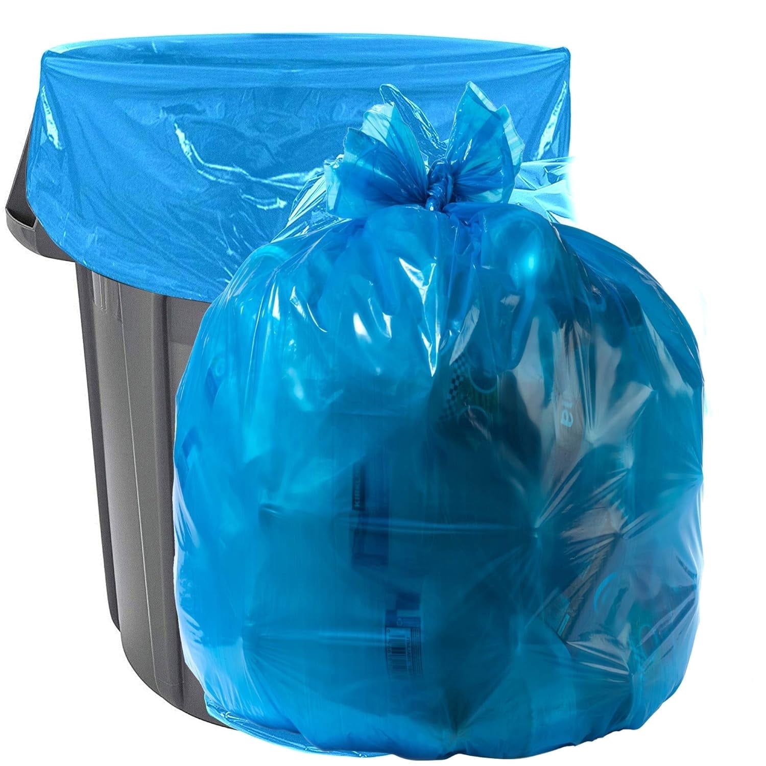 Aluf Plastics 12-16 Gallon 1.2 MIL (eq) Blue Industrial Strength Trash Bags - 24" x 31" - Pack of 250 - for Industrial, Home, & Recycling