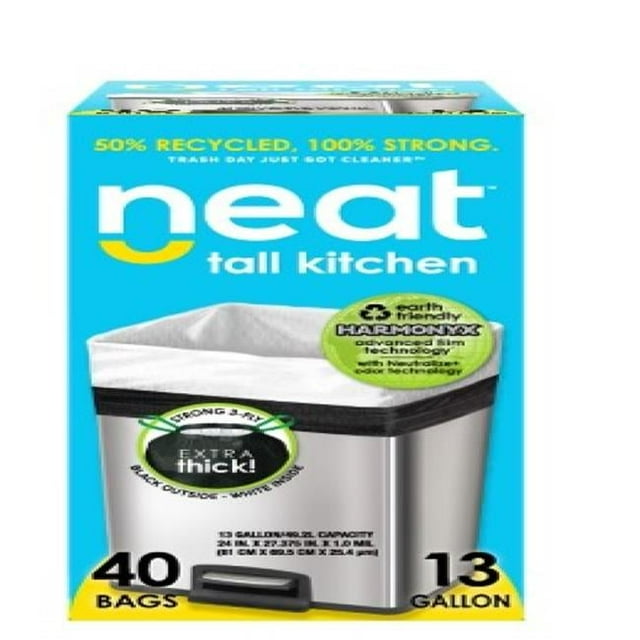 Aluf Plastics  13 gal Neat Tall Kitchen Drawstring Trash Bags