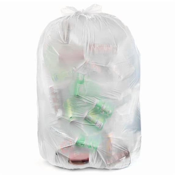 Aluf Plastics 20-30 Gallon 1.5 MIL (eq) Clear Heavy Duty Garbage Bags - 30" x 36" - Pack of 100 - For Industrial, Recycling, Storage, & Outdoor