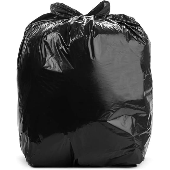 Aluf Plastics - 3 Ply Trash Bags, 44 Gallon, 1.5 Mil (eq), 38"x53", Black, 100 Count (5 Rolls of 20) - Construction, Industrial, Outdoor, & Commercial
