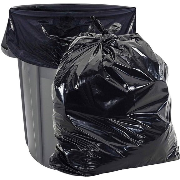 Aluf Plastics 33 Gallon 2.3 MIL Black Heavy Duty Garbage Trash Bags - 33" x 39" - Pack of 100 - For Contractor, Industrial, Institutional, & Commercial