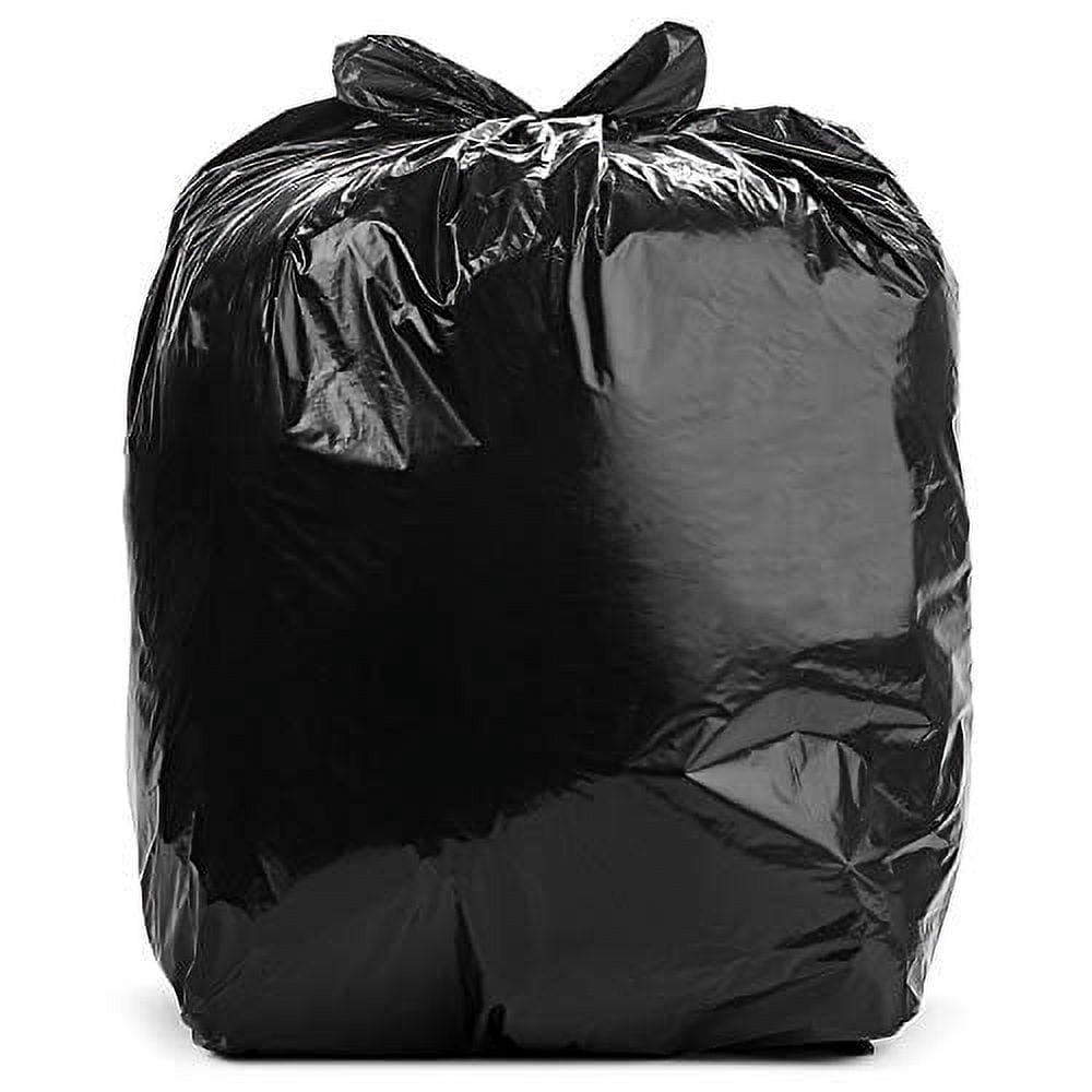 Aluf Plastics 45 Gallon 1 MIL Black Heavy Duty Garbage Bags - 40" x 46" - Pack of 100 - for Contractor, Industrial, Healthcare, & Municipal
