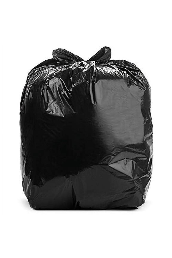 45 Gallon 1 MIL Black Heavy Duty Garbage Bags - 40" x 46" - Pack of 100 - for Contractor, Industrial, Healthcare, & Municipal