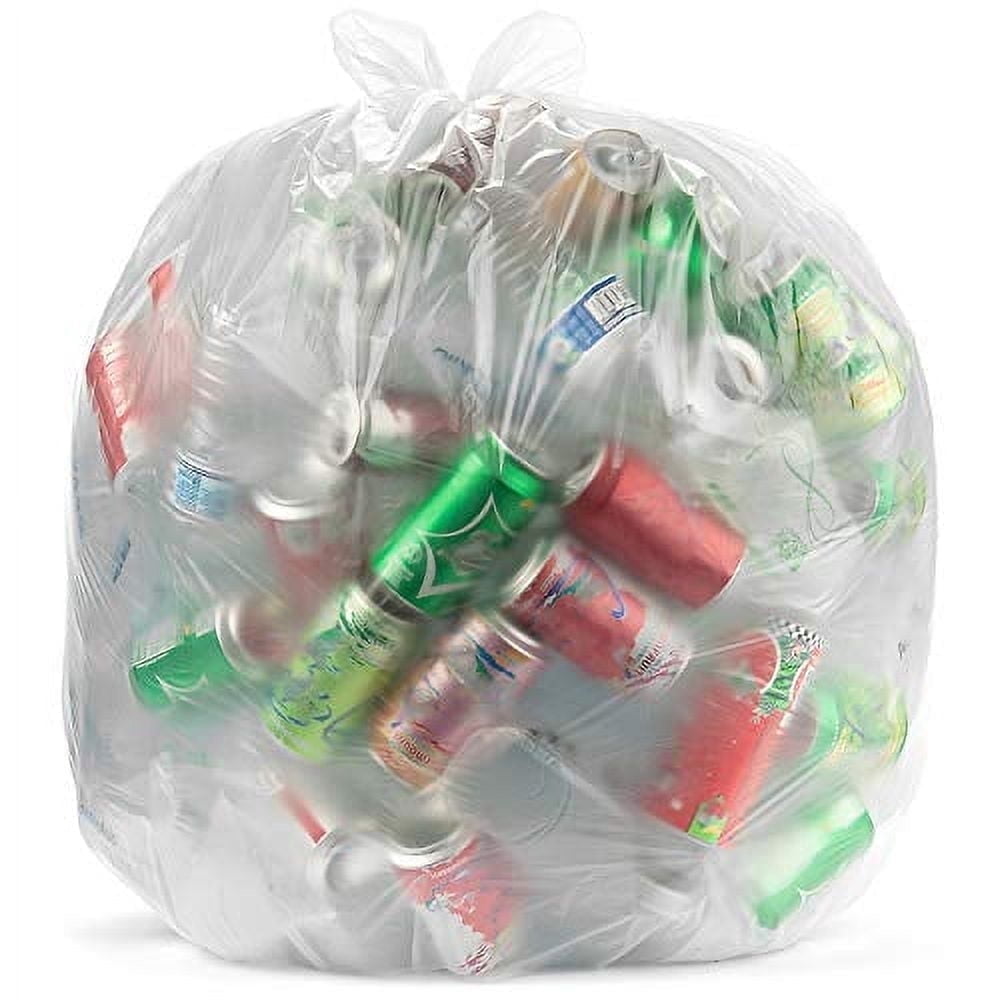 Aluf Plastics 45 Gallon 1 MIL Clear Garbage Bags - 40" x 46" - Pack of 125 - For Industrial, Commercial, Municipal, & Healthcare