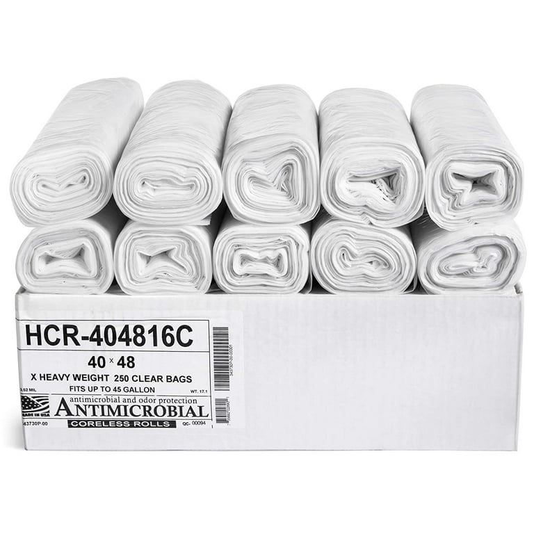 Aluf Plastics HCR-404816C High Density HDPE Can Liner, Clear, 40X48, 45 Gal
