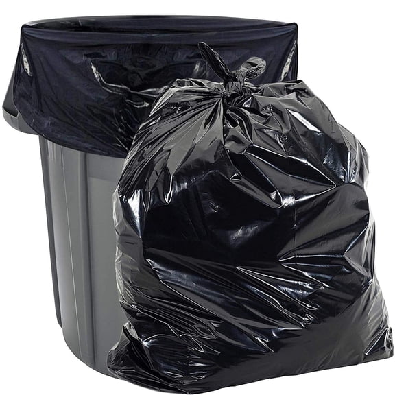 Aluf Plastics 56 Gallon Trash Bags (2 MIL - Pack of 50) 43" x 47" - Large Heavy Duty Can Liners - Plastic Black Garbage Bags for Lawn, Leaf, Contractor, Yard, Outdoor use
