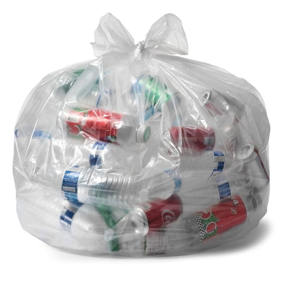 Aluf Plastics 7-10 Gallon 1 MIL Thick Clear Heavy Duty Trash Bags - 24" x 23" - Pack of 500 - for Recycling, Kitchen, Contractor, & Outdoor