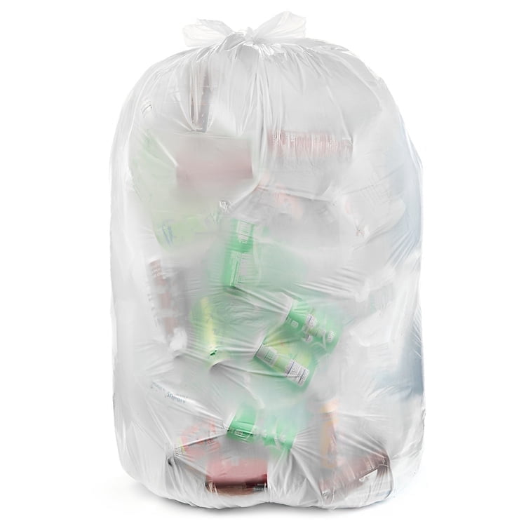 Aluf Plastics 7-10 Gallon Clear Trash Bags - (Huge 500 Pack) - 24" x 23" - 1.0 MIL (Equivalent) - CSR Series - Premium Liners Clear Garbage Bags for Recycling, Bathroom, Office, Kitchen
