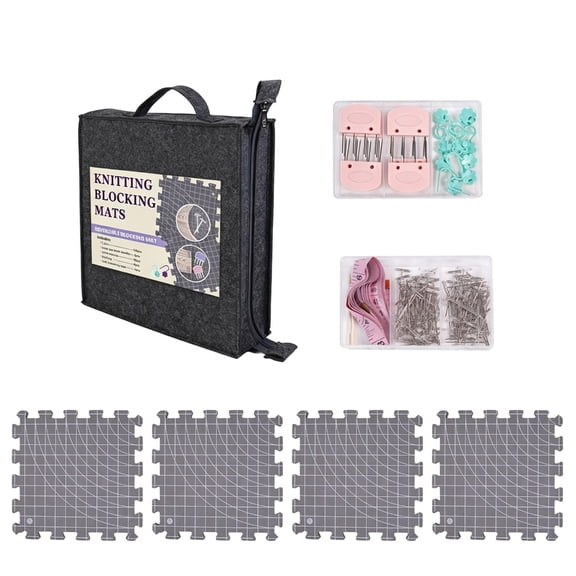 Aluhayos Crochet Blocking Board Red Collection Guide Lines Storage Bag for Home
