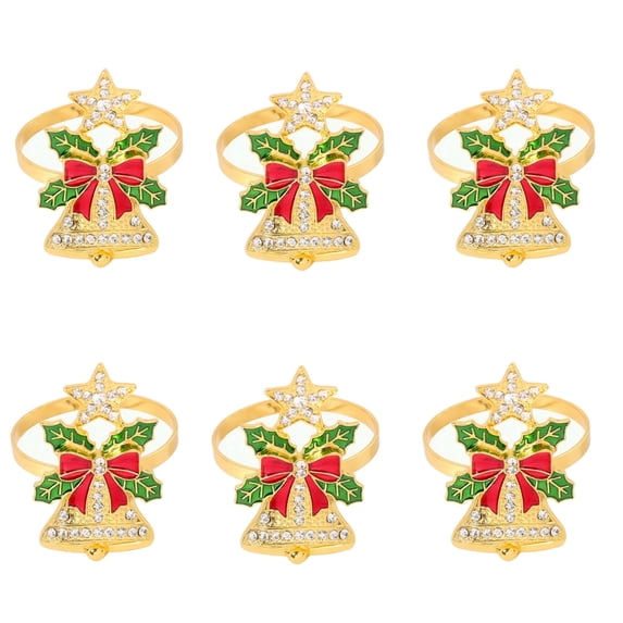 Roundup Design Aluhayos Metal Holiday Napkin Holders, 6-Piece Rhinestones Design ...