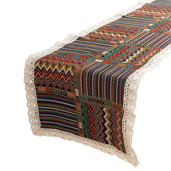 Aluhayos Table Runner Stitched 160 cm Edge Trim White for Tabletop Use