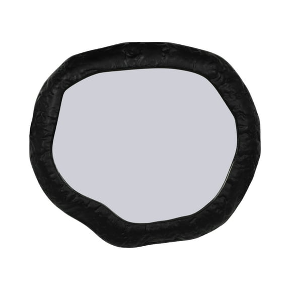 Alum, 18", Hammered Outlined Mirror, Matte Black, Novelty, 1.25"H, Solid Color - 17.5" x 15.5" x 1.25"
