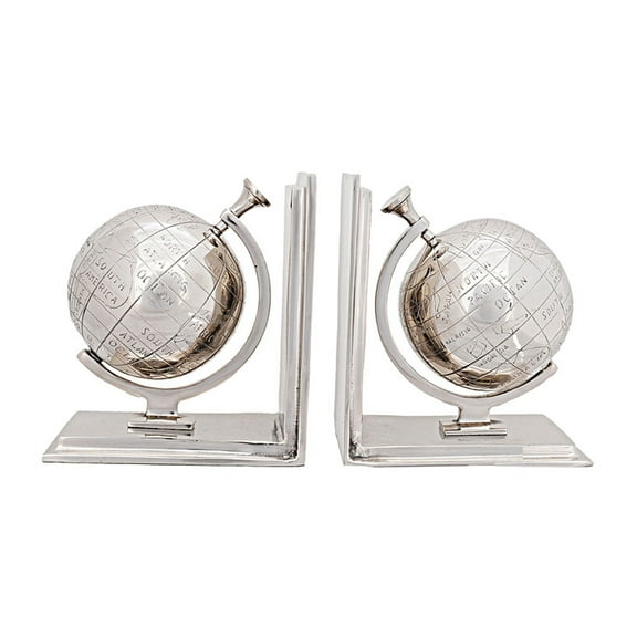 Alum Globe Bookend Set Of Two