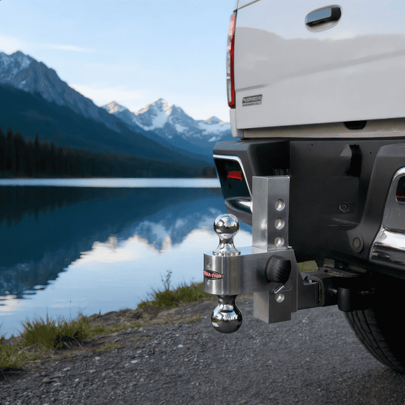 Uriah Products Aluma-Tow Adjustable Trailer Hitch - 12000 lbs Towing, 3 Interchangeable Balls, Locking Pins, Rustproof Aluminum for Truck/RV/Van