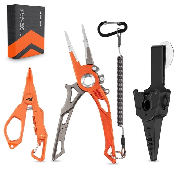 Alumastream Finesse Fishing Tool Combo 7.5" Aluminum Saltwater Pliers Crossover Wacky & Neko Rig Plier With O-ring Storage Gifts For Men