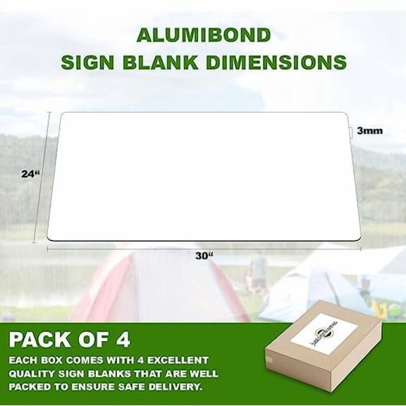 Alumibond Blank Metal Sign (Pack of 4), Made of Alumibond Sheet Metal Plate to Create Custom Signs Outdoor Metal or Street Signs Customized For Personalized Banner, 24 x 30, 3mm, White