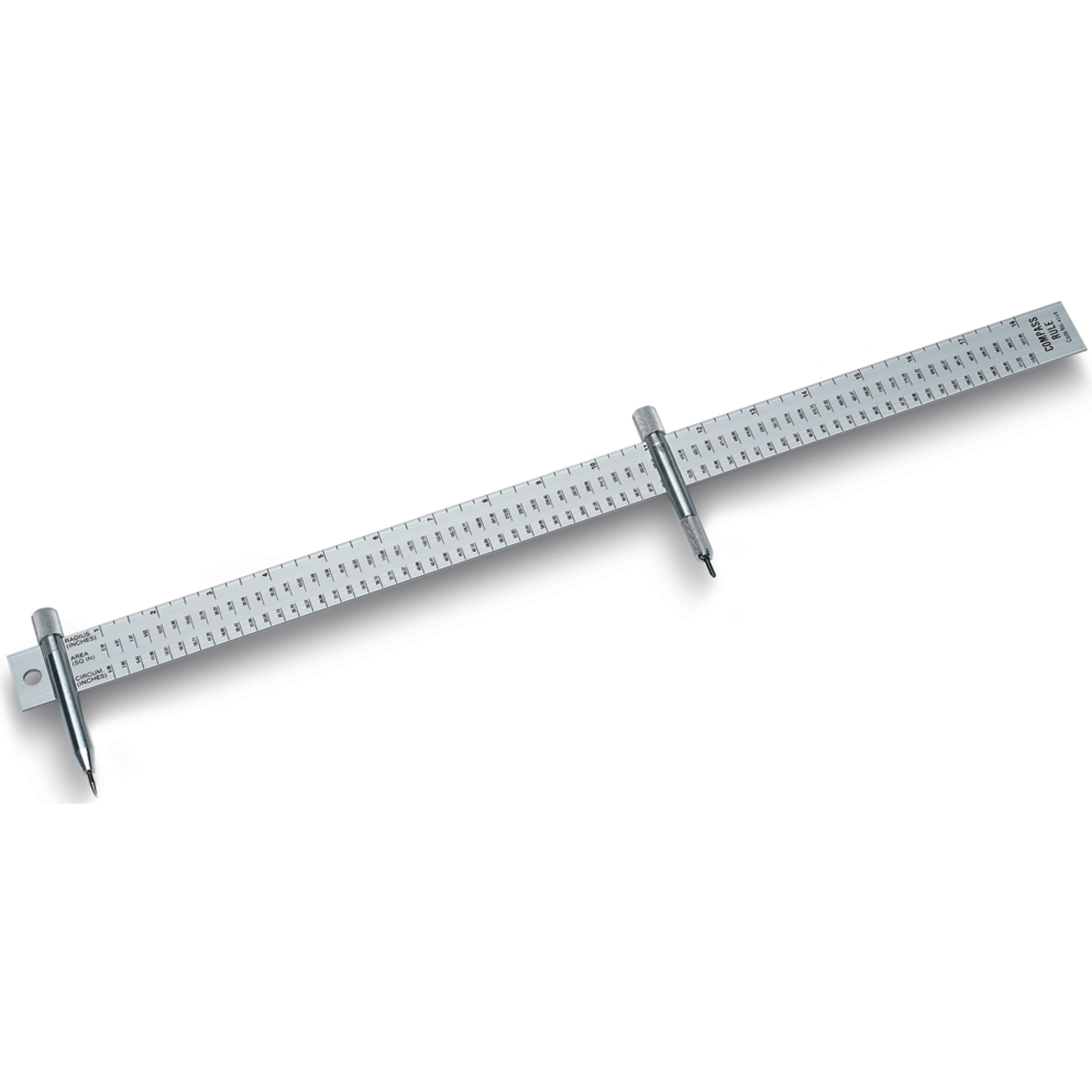 Alumicolor 18" Compass Rule, Circles up to 36"