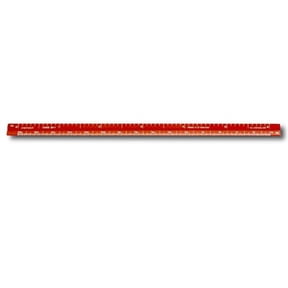Alumicolor 6" Red Aluminum Triangular Engineer Scale