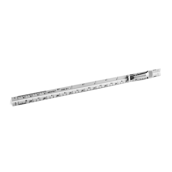 Alumicolor Aluminum Architect Pocket Scale With Clip, 6IN, Silver