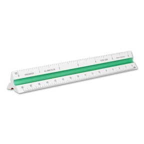 Alumicolor 6-INCH Aluminum Engineer Color-Coded Solid Drafting Scale, 6IN, Silver