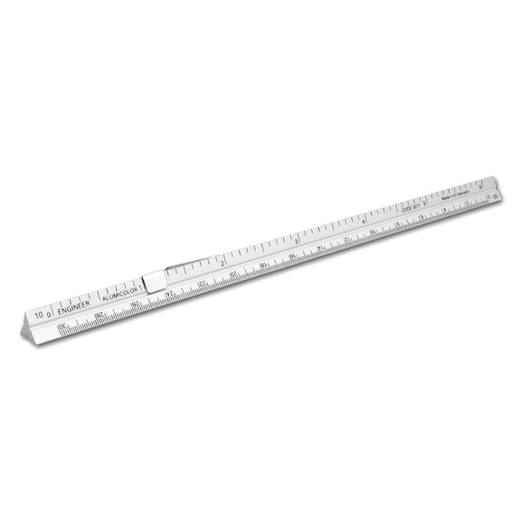 Alumicolor Aluminum Engineer Drafting Pocket Scale with Clip, 6-inch, Silver