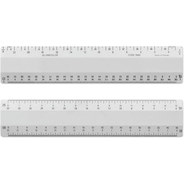 Alumicolor Combination 6 inch w/ 4 Bevel Design Scale Ruler for Drawing