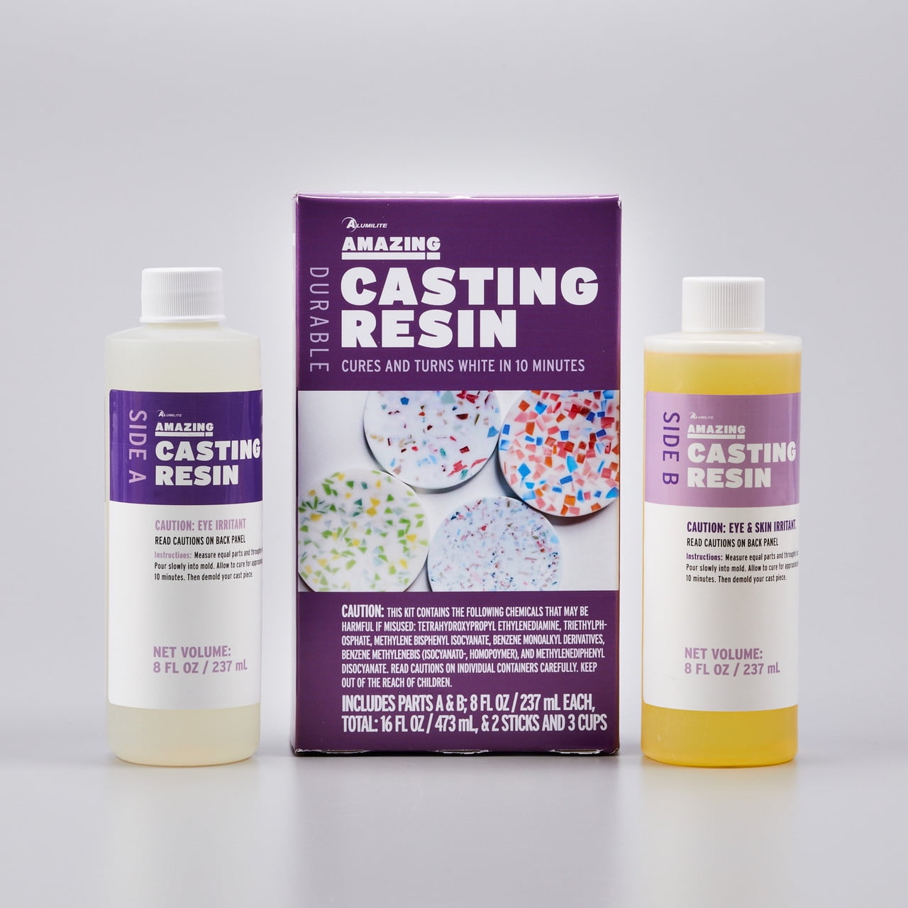 Alumilite Amazing Casting Resin, 16oz, White Urethane Resin, Cast in Silicone and Non-Silicone Molds