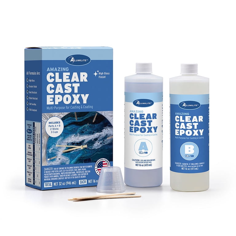 Alumilite Amazing Clear Cast Epoxy Resin 32oz, Liquid Wood Coating