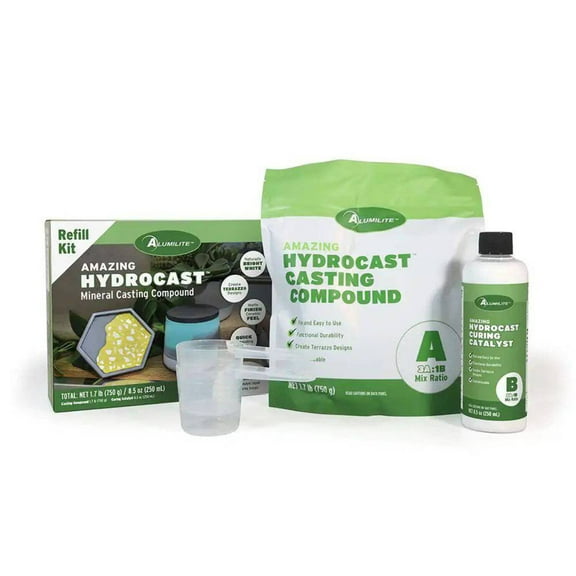 Alumilite HydroCast Refill Kit 2.2 lbs Casting Kit for Beginners with Matte Ceramic Finish for Decorative Art, Home Decor, Coasters, Jewelry, and Planters