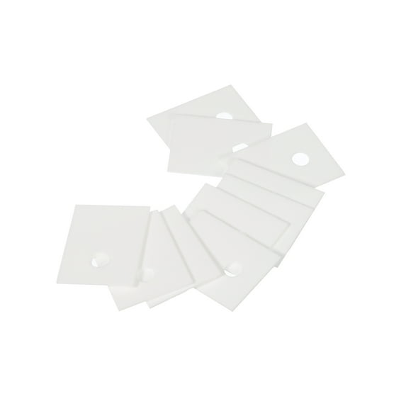Alumina Ceramic Sheet Cooling Pad Insulating Sheet 10pcs 3.8mm Hole for MOS Transistor 22x17x0.65mm(0.87x0.67x0.03")