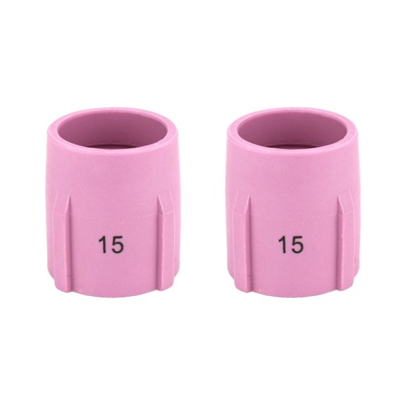 Alumina Nozzle Cups for TIG Welding Torches Series 9/20/25/17/18/26 with Large Diameter Gas Lens Set-Up - Model: 53N89- #15 (15/16") - (2 PACK)