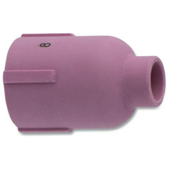 Alumina Nozzle TIG Cup, 1/2 in, Sz 8, For Torch 9, 12, 17, 18, 20, 22, 25, 26, 27, Large Gas Lens, 1-7/8 in
