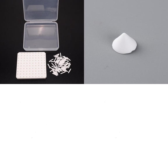 Alumina Powder Refractory Block Side Nail Kiln Tool for Hanging Burning Rack Porcelain Burning Kiln Branch Bases Cone White 14.5x9mm