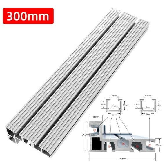 Aluminium 75 Type Miter Track T-Slot T-Track Backer Sliding Brackets 300-600Mm