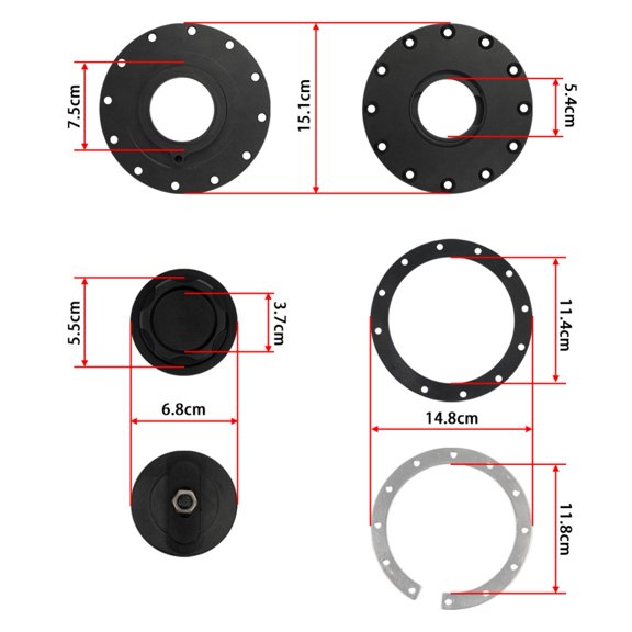 Aluminium Alloy 12-Hole Fuel Tank Cap Easyfill Fuel Tank Cap Gasket,Simple Operation, One Step Use, Save Your Time
