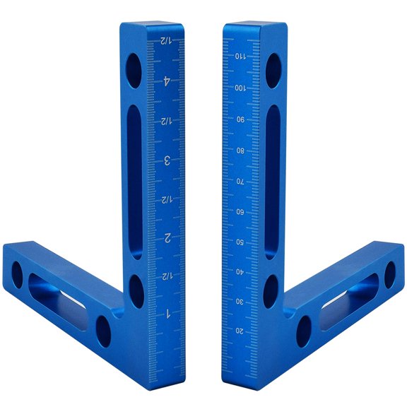 Aluminium Alloy 90 Degree Positioning Squares 4.7" x 4.7"(12x12cm) Right Angle Clamps Woodworking Carpenter Tool Corner Clamping Square for Picture Frame Box Cabinets Drawers