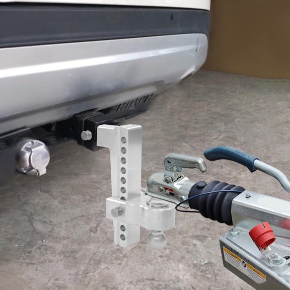 Aluminium Alloy Adjustable 10 Inches Trailer Ball Hook 2in Receiver Double Ball Head Load 26,500 Pounds Tractor with Lock