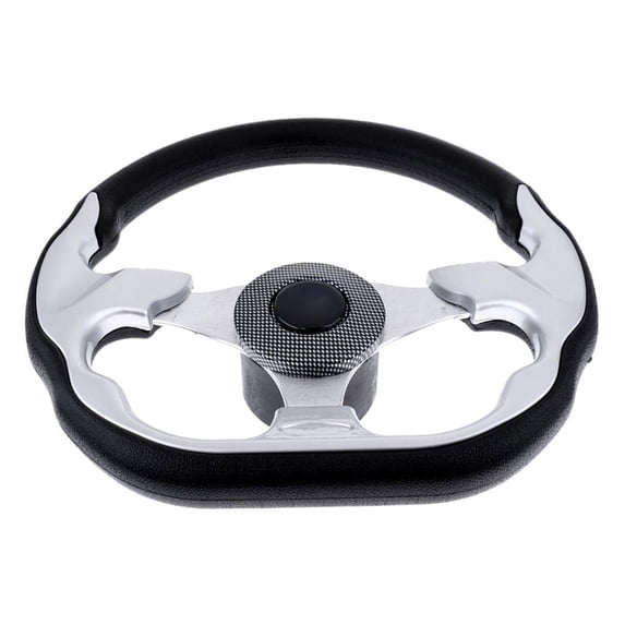 Aluminium Alloy Boats Steering Wheel with PU Foam Handle Axles Marine Steering Wheel Adapter for Marine Boats, Yachts